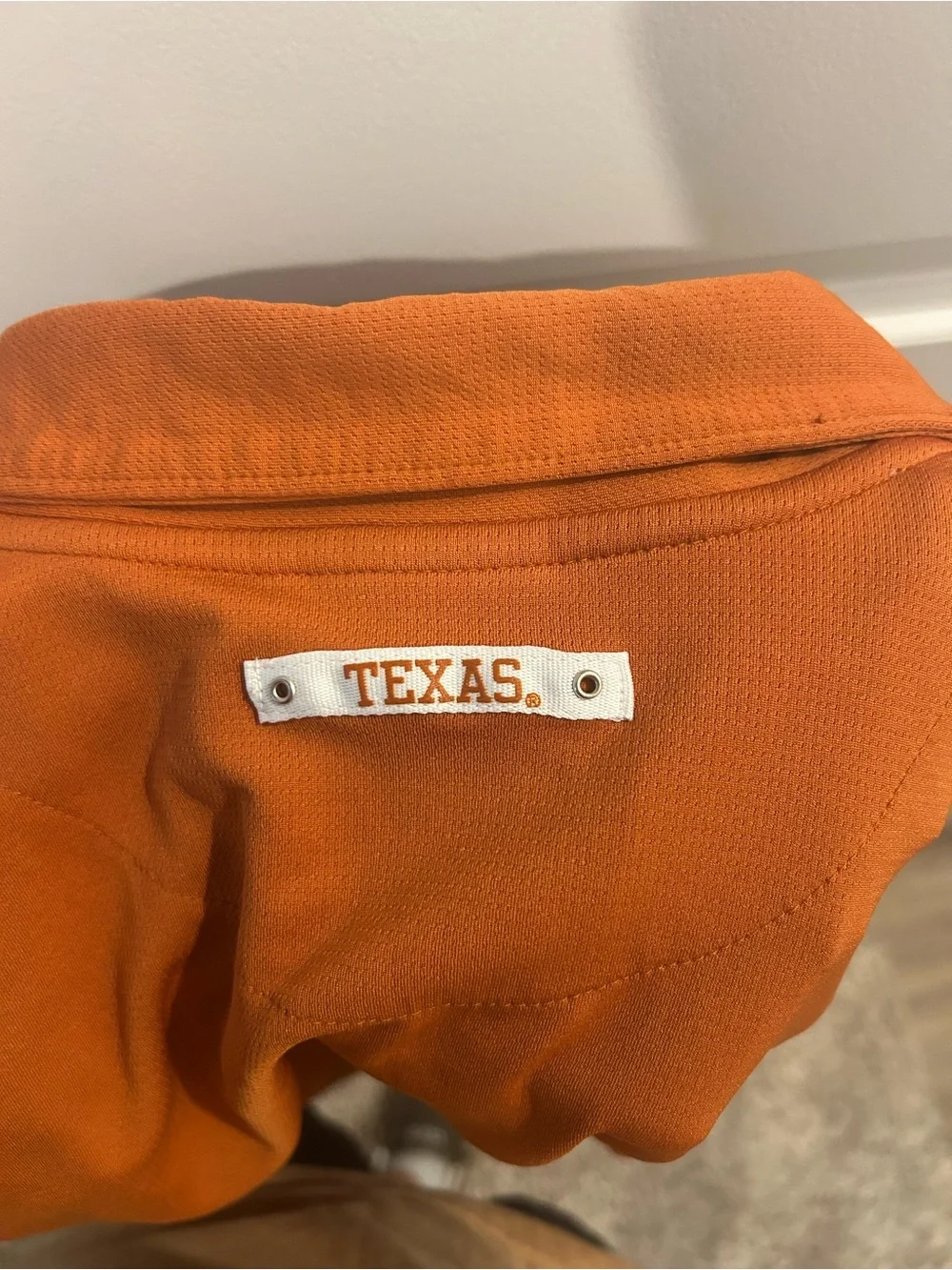 Nike Men's Longhorns Orange Polo with White Stripe